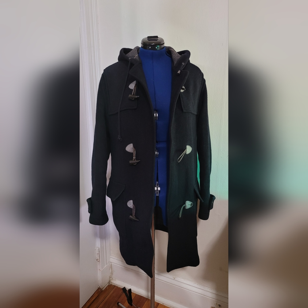 Navy Blue Zara Men's Pea Coat Size Medium